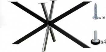 Picior negru din metal pentru masa SPIDER 1400x700x720 mm 