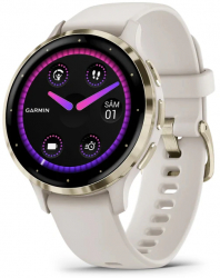 Smartwatch Garmin Venu 3S GPS Wi-Fi curea silicon IvorySoft Gold 