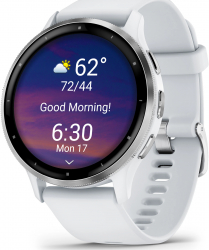 Ceas smartwatch Garmin Venu 3 GPS Wi-F curea silicon 45mm SilverWhitestone 