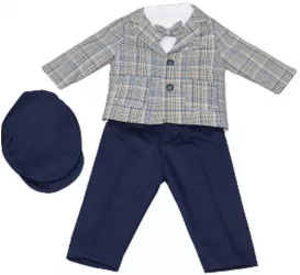 Costum elegant 5 piese pentru baieti Christopher Baby Club 6918-B-68 Bleumarin 