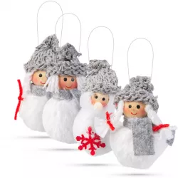 Decor de brad - om de zapada - poliester - 10 cm - 4 buc 