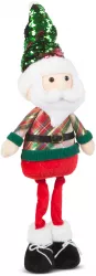 Figurina textila de Craciun - cu picioare telescopice - 95 x 25 x 20 cm - Mos Craciun 