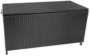 Lada depozitare de gradina tehnoratan cadru metalic cu roti negru 350 L 118x54x59 Malatec 