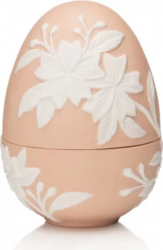 Ou portelan 11cm roz cu flori albe