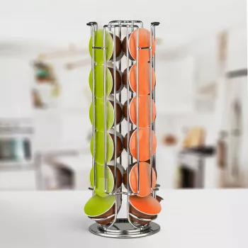 Suport metalic pentru capsule de cafea - 24 capsule Dolce Gusto - crom 