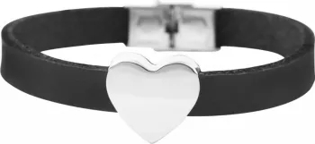 Bratara barbati din piele neagra CUORE 