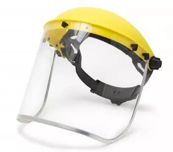 Ecran de protectie faciala integrala din plexi si banderola de cap. 