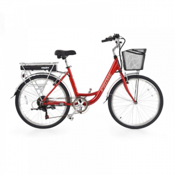 Bicicleta electrica Hecht Prime Red schimbator shimano