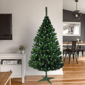 Brad de Craciun artificial aspect Pin Canadian cu varfuri ninse inaltime 180 cm verde 