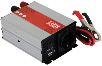 Invertor de tensiune auto Carpoint 12V-230V 300W 50Hz cu protectii la supra-sarcina scurt-circuit Port USB 