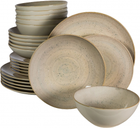 Set Complet Serviciu De Masa Shell 24 piese Cesiro Crem deschis