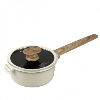 Caserole alumina turnat cu capac maner soft imitatie lemn acoperire ceramica 18x9 cm 1.8 L Multicolor 