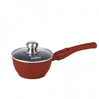 Caserole aluminiu turnat cu capac sticla maner detasabil dimensiune 16x8 cm capacitate 1 3l interior ceramic Multicolor