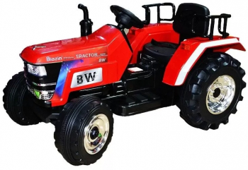 Tractor electric pentru copii cu acumulator 2 motoare 12V telecomanda parentala rosu 