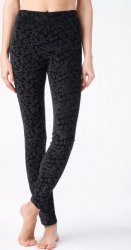 Colanti velvet cu model floral Adelina - Nero 170-90 XS 