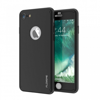 Husa Apple iPhone 6 Plus/6S Plus FullBody Elegance Luxury Black acoperire completa 360 grade cu folie de sticla gratis 