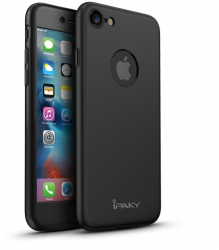 Husa Apple iPhone 6 Plus/6S Plus FullBody Elegance Luxury iPaky Black acoperire completa 360 grade cu folie de sticla gratis