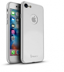 Husa Apple iPhone 6 Plus/6S Plus FullBody Elegance Luxury iPaky Silver acoperire completa 360 grade cu folie de sticla gratis 