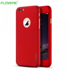 Husa Apple iPhone 6 Plus/6S Plus FullBody Elegance Luxury Red acoperire completa 360 grade cu folie de sticla gratis 