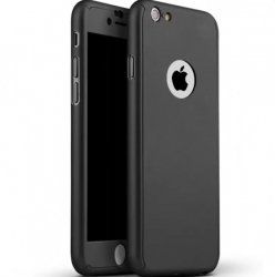 Husa Apple iPhone 6/6S FullBody Elegance Luxury Black acoperire completa 360 grade cu folie de sticla gratis 