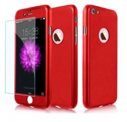 Husa Apple iPhone 6/6S FullBody Elegance Luxury iPaky Red acoperire completa 360 grade cu folie de sticla gratis 