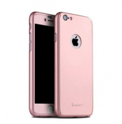Husa Apple iPhone 6/6S FullBody iPaky Rose-Gold acoperire completa 360 grade cu folie de sticla gratis 