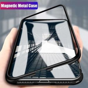 Husa Apple iPhone 7 Magnetica Negru Perfect Fit cu spate de sticla securizata premium 