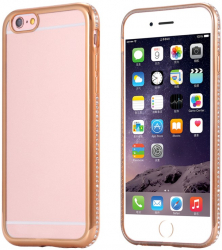 Husa Apple iPhone 7 Plus Elegance Luxury electroplacata cu diamante Auriu 