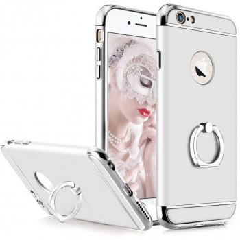 Husa Apple iPhone 8 Plus Elegance Luxury 3in1 Ring Argintiu 