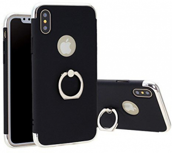 Husa Apple iPhone X Elegance Luxury 3in1 Ring Negru 