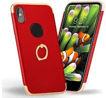 Husa Apple iPhone X Elegance Luxury 3in1 Ring Rosu 