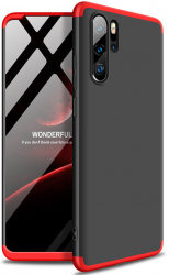 Husa Huawei P30 PRO Elegance Luxury 360° 3in1 Negru-Rosu