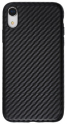 Husa pentru Apple iPhone XR Perfect Fit cu insertii de carbon negru 