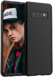Husa Samsung Galaxy S10 Plus FullBody Elegance Luxury Negru acoperire completa 360 grade cu folie de protectie gratis 