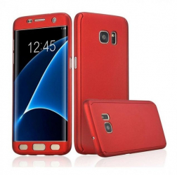 Husa Samsung Galaxy S7 Edge FullBody Elegance Luxury Red acoperire completa 360 grade cu folie de protectie gratis 