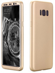 Husa Samsung Galaxy S8 FullBody Elegance Luxury Gold acoperire completa 360 grade cu folie de protectie gratis