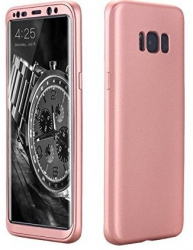 Husa Samsung Galaxy S8 FullBody Elegance Luxury Rose-Gold acoperire completa 360 grade cu folie de protectie gratis 
