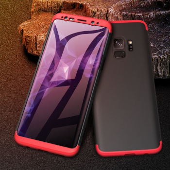 Husa Samsung Galaxy S9 Plus Elegance Luxury 360° 3in1 Negru-Rosu 