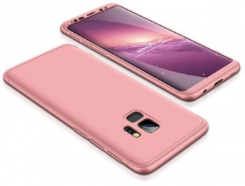 Husa Samsung Galaxy S9 Plus FullBody Elegance Luxury Rose-Gold acoperire completa 360 grade cu folie de protectie gratis 