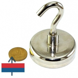 Magnet neodim oala D60 mm carlig inelar Magnet fishing 110 Kg forta 