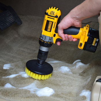 Perie rotunda mare pentru Mocheta & Uz Casnic / Profesional - Detailing Carpet Brush cu Adaptor Bormasina 