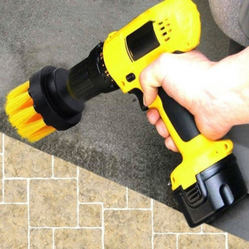 Perie rotunda mica pentru Mocheta & Uz Casnic / Profesional - Detailing Carpet Brush cu Adaptor Bormasina 