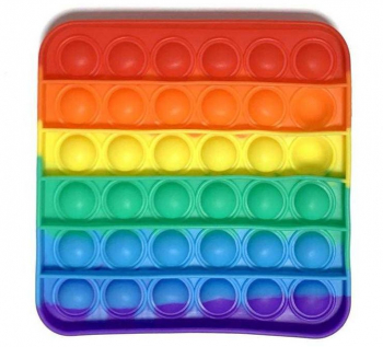 Pop-It Patrat Jucarie Finger Curcubeu 