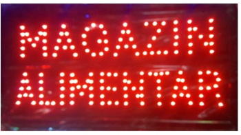 Reclama Text LED - MAGAZIN ALIMENTAR - animatie luminoasa dinamica 