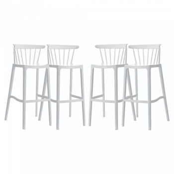 Set 4 scaune bar ASPEN polipropilena 51x54xh103cm albe 