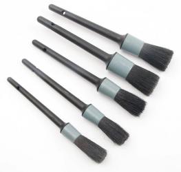 Set 5 perii profesionale Gri pentru curatat interior si exterior auto elemente de caroserie bord jante detailing auto 