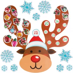 Autocolant de perete de Craciun - calendar de advent - model ren 