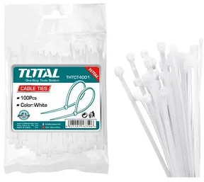 Coliere de plastic TOTAL - 100buc - 400mm - TOTAL - COLIERE DE PLASTIC - 100BUC - 7.2X400MM NYLON 66 