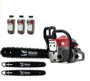 Drujba pe benzina BLADE Alpin 520 - 5CP 2 lame si 2 lanturi + 3 Uleiuri 2T - PROMO Drujba BLADE Alpin 520 2 lame si 2 lanturi 3 ulei motor