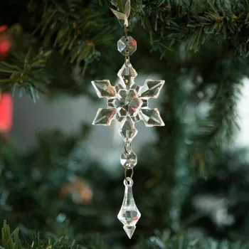 Ornament pentru bradul de Craciun - fulg de nea - 2 forme 